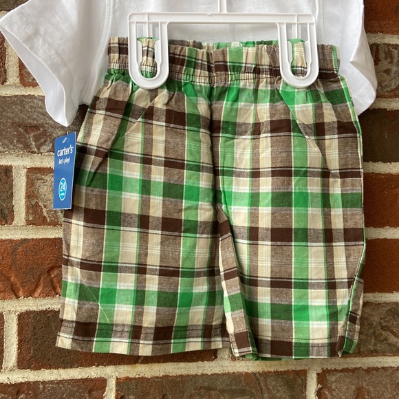 B1G2F 🚨 Carter’s 2 pc set. Plaid #1 hunk summer outfit for boys - Picture 5 of 5